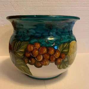 Lizart Praiano Art Pottery Bottom Signed Flower Pot Fruit Bowl - Italy